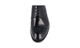 Prada Men's Black welt-sewn Leather Cap Toe Derby Business Shoes DNC103