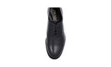 Prada Men's Black welt-sewn Leather Cap Toe Derby Business Shoes DNC108