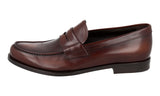 Prada Men's Brown Leather Penny Loafer Business Shoes DNC110
