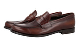 Prada Men's Brown Leather Penny Loafer Business Shoes DNC110