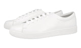 Prada Men's White Leather Spazzolato Downtown Sneaker DNC112