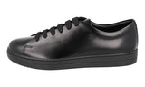 Prada Men's Black Brushed Spazzolato Leather Downtown Sneaker DNC112