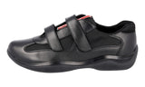 Prada Women's Black Leather Americas Cup Sneaker DNC635