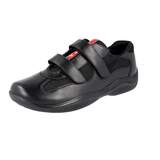 Prada Women's Black Leather Americas Cup Sneaker DNC635