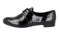 Prada Women's Black Leather Lace-up Shoes DNC645