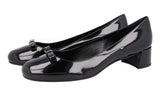 Prada Women's Black Leather Loafer Ballerinas Classic Pumps / Heels DNC690
