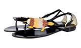 Prada Women's Black Leather Sandals Etro B