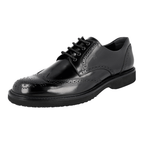 Hogan Men's Black Full Brogue Leather Derby Business Shoes HXM217