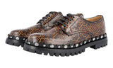 Car Shoe by Prada Women's Brown welt-sewn Leather Lace-up Shoes KDE40M