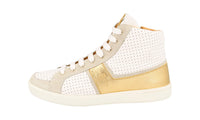 Car Shoe by Prada Women's White Leather Sneaker KDT46K