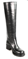 Car Shoe by Prada Women's Black welt-sewn Leather Boots KDW821