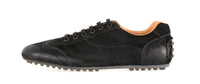 Car Shoe by Prada Men's Black Leather Sneaker KUE696