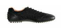 Car Shoe by Prada Men's Black Leather Sneaker KUE696