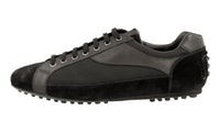 Car Shoe by Prada Men's Black Leather Sneaker KUE744