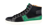 Car Shoe by Prada Men's Black Leather Sneaker KUT717