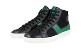 Car Shoe by Prada Men's Black Leather Sneaker KUT717