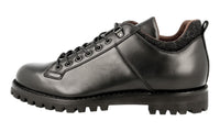 Car Shoe by Prada Men's Black Heavy-Duty Rubber Sole Leather Lace-up Shoes KUT755