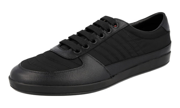 Prada Men's LI0679 999 F0002 Saffiano Leather Nylon Sneaker
