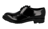 Prada Men's Black welt-sewn Leather Derby Business Shoes PCU009