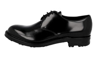 Prada Men's Black welt-sewn Leather Derby Business Shoes PCU009