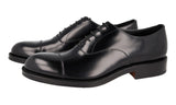 Prada Men's Black welt-sewn Leather Welt Sewn Rahmengenaeht Cap Toe Oxford Business Shoes PCU010