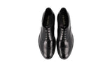 Prada Men's Black welt-sewn Leather Welt Sewn Rahmengenaeht Cap Toe Oxford Business Shoes PCU010