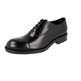 Prada Men's Black welt-sewn Leather Welt Sewn Rahmengenaeht Cap Toe Oxford Business Shoes PCU010