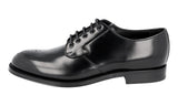 Prada Men's Black welt-sewn Leather Derby Business Shoes PCU010