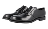 Prada Men's Black welt-sewn Leather Derby Business Shoes PCU010