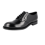 Prada Men's Black welt-sewn Leather Derby Business Shoes PCU010