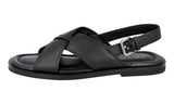 Prada Men's Black Saffiano Leather Sandals PE0576