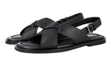 Prada Men's Black Saffiano Leather Sandals PE0576