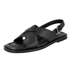 Prada Men's Black Saffiano Leather Sandals PE0576
