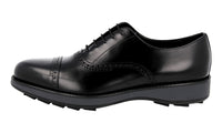 Prada Men's Black Full Brogue Leather Oxford Business Shoes PE0581