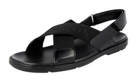 Prada Men's PE0592 999 F0002 Leather Sandals