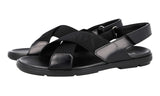 Prada Men's Black Leather Sandals PE0592