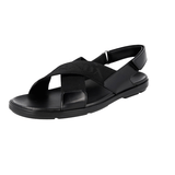 Prada Men's Black Leather Sandals PE0592