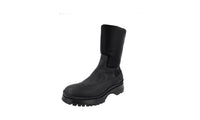 Prada Men's PI0015 YYY F0002 Heavy-Duty Rubber Sole Leather Boots