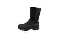 Prada Men's Black Heavy-Duty Rubber Sole Leather Brixxen Boots PI0015