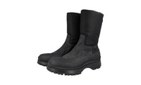 Prada Men's Black Heavy-Duty Rubber Sole Leather Brixxen Boots PI0015