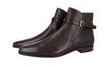 Prada Men's Brown Leather Jodhpur Half-Boot PI0397