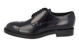 Prada Men's Black welt-sewn Leather Derby Business Shoes PI672B