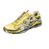 Prada Men's Yellow Leather X Cass D3cay Cassius Hirst Sneaker PS0906