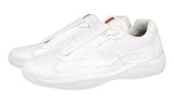 Prada Men's White Leather X Cass Att4ck Cassius Hirst Sneaker PS0906