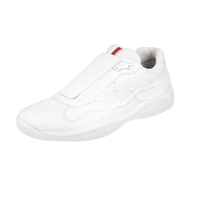 Prada Men's White Leather X Cass Att4ck Cassius Hirst Sneaker PS0906