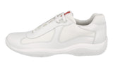 Prada Men's White Leather Americas Cup Sneaker PS0906