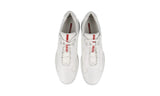 Prada Men's White Leather Americas Cup Sneaker PS0906