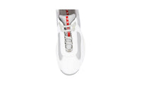 Prada Men's White Leather Americas Cup Sneaker PS0906