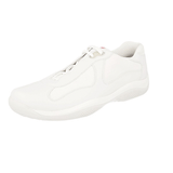 Prada Men's White Leather Americas Cup Sneaker PS0906