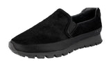 Prada Men's PSU002 999 F0VVV Heavy-Duty Rubber Sole Leather Sneaker